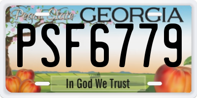GA license plate PSF6779
