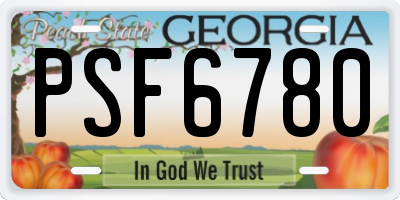 GA license plate PSF6780