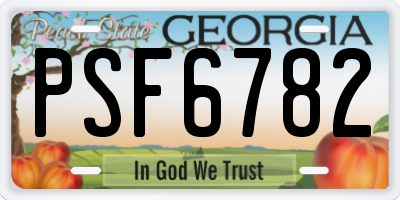GA license plate PSF6782