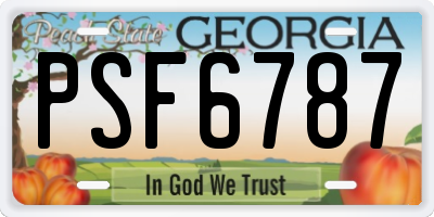 GA license plate PSF6787