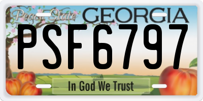 GA license plate PSF6797