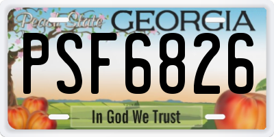 GA license plate PSF6826