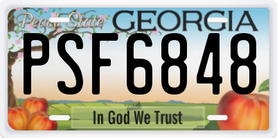 GA license plate PSF6848