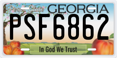 GA license plate PSF6862