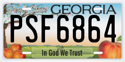 GA license plate PSF6864