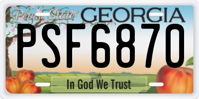 GA license plate PSF6870
