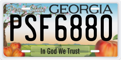 GA license plate PSF6880