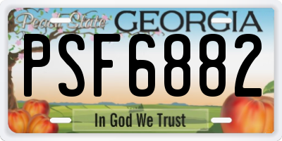 GA license plate PSF6882