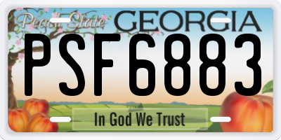 GA license plate PSF6883