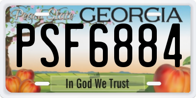 GA license plate PSF6884