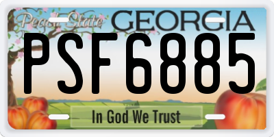 GA license plate PSF6885