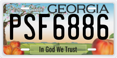 GA license plate PSF6886