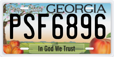 GA license plate PSF6896
