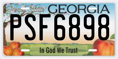 GA license plate PSF6898