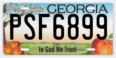 GA license plate PSF6899