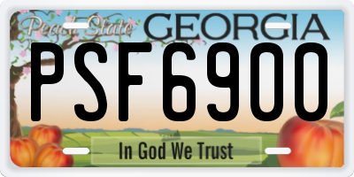 GA license plate PSF6900