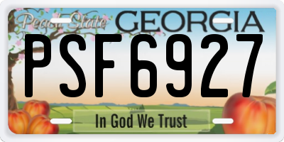 GA license plate PSF6927