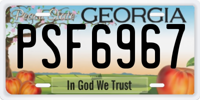 GA license plate PSF6967