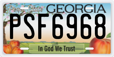 GA license plate PSF6968