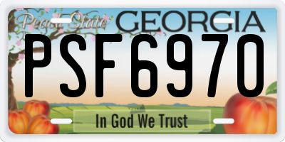 GA license plate PSF6970