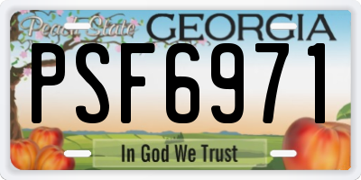 GA license plate PSF6971