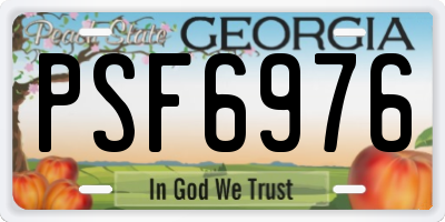 GA license plate PSF6976