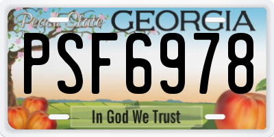 GA license plate PSF6978