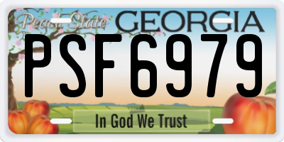 GA license plate PSF6979