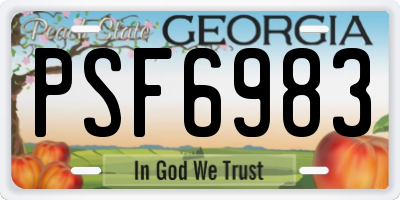 GA license plate PSF6983