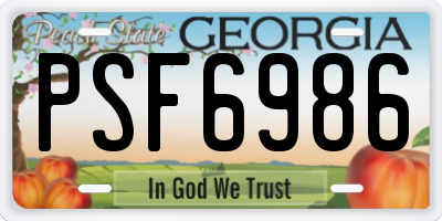 GA license plate PSF6986