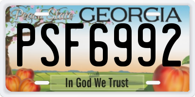 GA license plate PSF6992