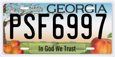 GA license plate PSF6997