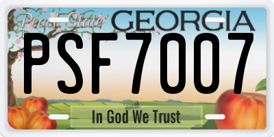GA license plate PSF7007