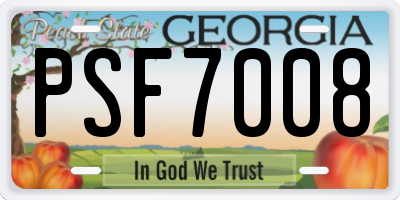 GA license plate PSF7008