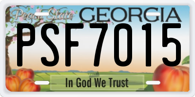 GA license plate PSF7015