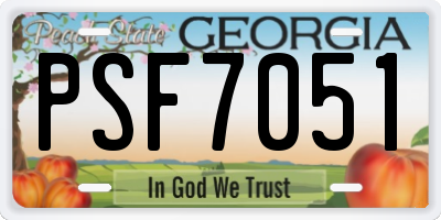 GA license plate PSF7051