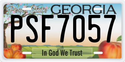 GA license plate PSF7057