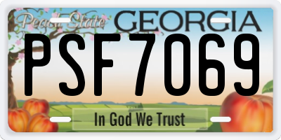 GA license plate PSF7069