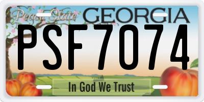 GA license plate PSF7074