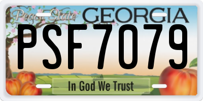 GA license plate PSF7079
