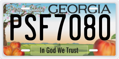GA license plate PSF7080