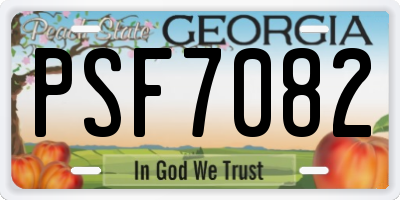 GA license plate PSF7082