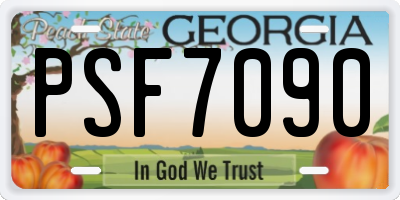 GA license plate PSF7090