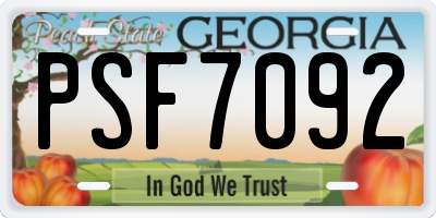 GA license plate PSF7092