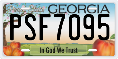 GA license plate PSF7095