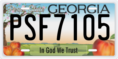 GA license plate PSF7105