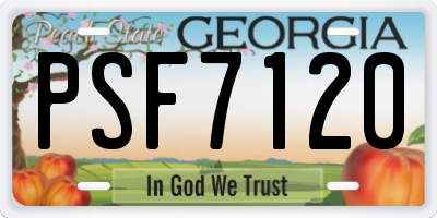GA license plate PSF7120