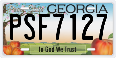 GA license plate PSF7127