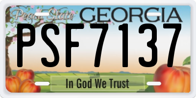 GA license plate PSF7137