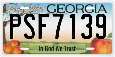 GA license plate PSF7139
